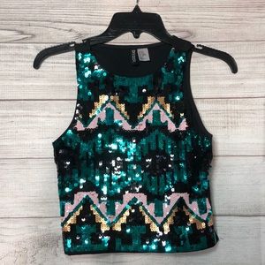 Crop sequin top